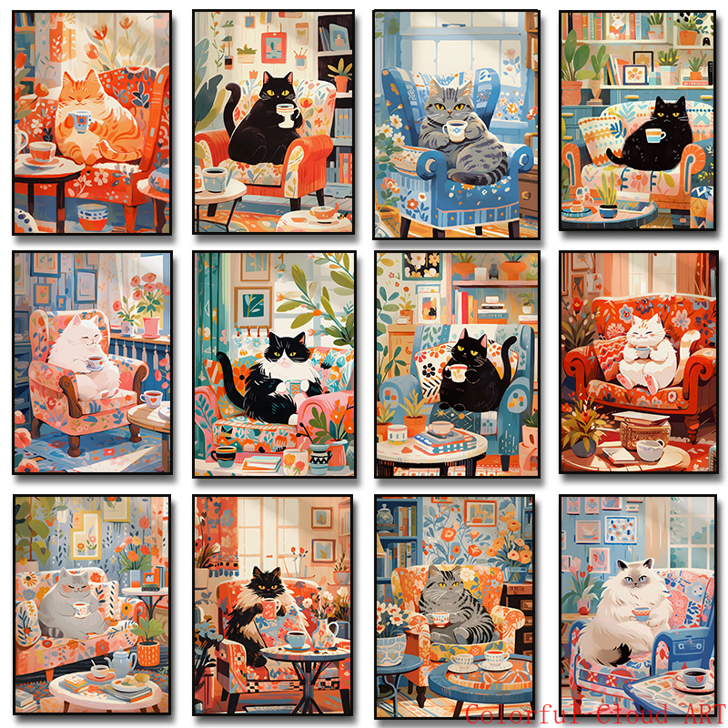 Coffee Tea Picture - Funny Animal Cute Black Cat White