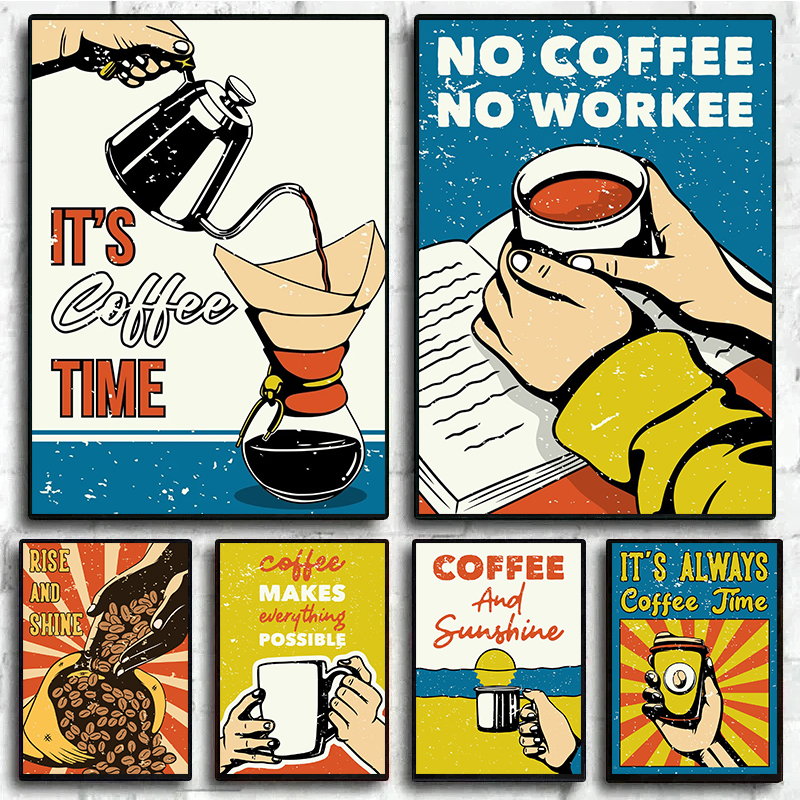 Coffee Tea Picture - American Style Vintage Tea Coffee Poster