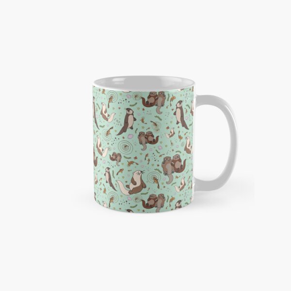 Coffee Tea Picture - Otters In Blue Classic Mug Cup