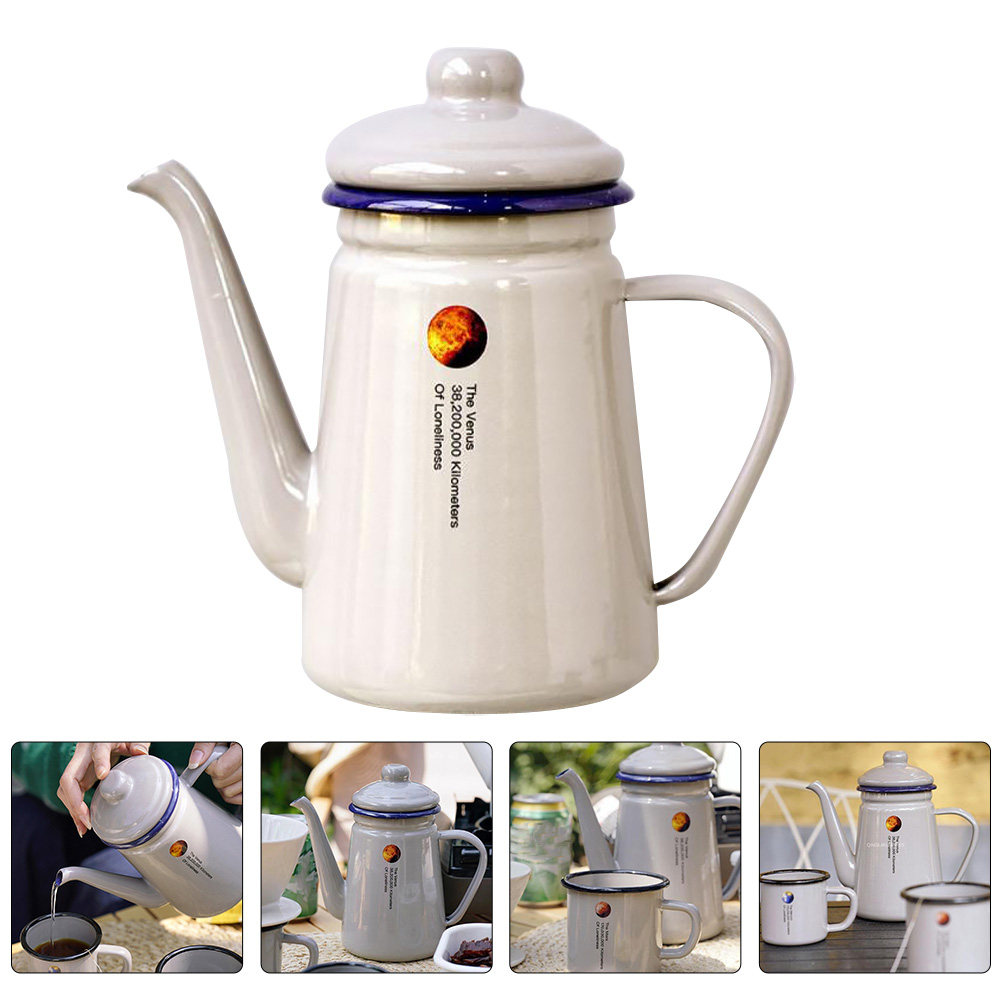 Water Tea And Coffee - Handled Enamel Coffee Pot Professional Water