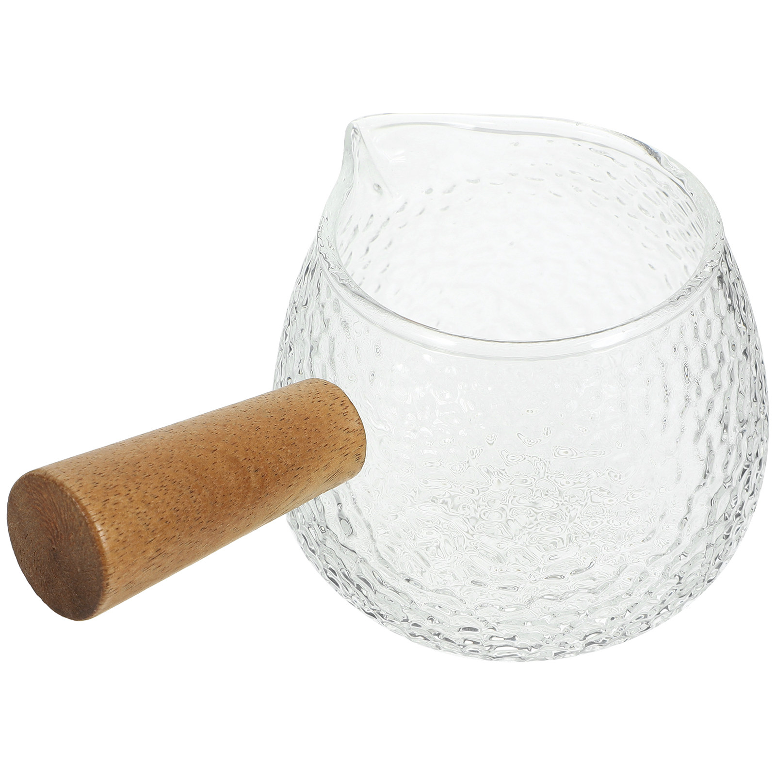 Wooden Handle Glass Milk Pitch - Coffee Tea Hot avaliação e preço