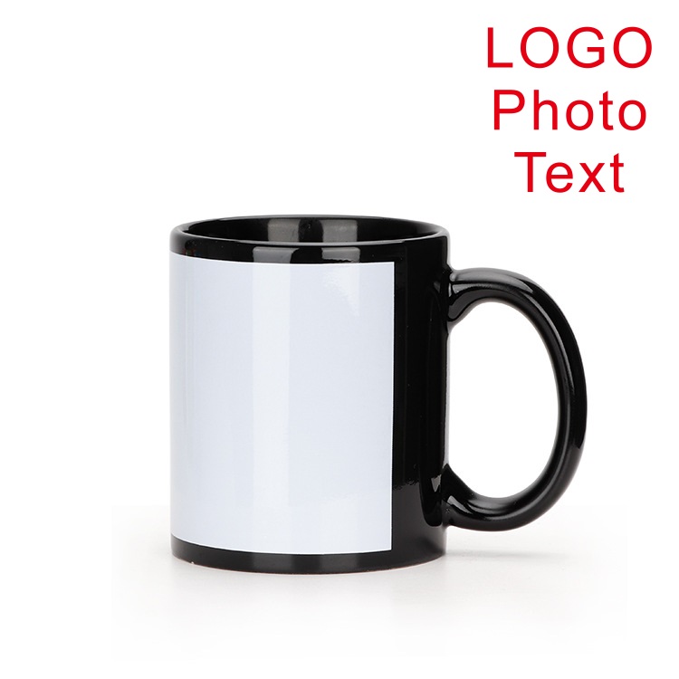 Black Cup DIY LOGO Ceramic 350 - Coffee Tea Picture avaliação e preço