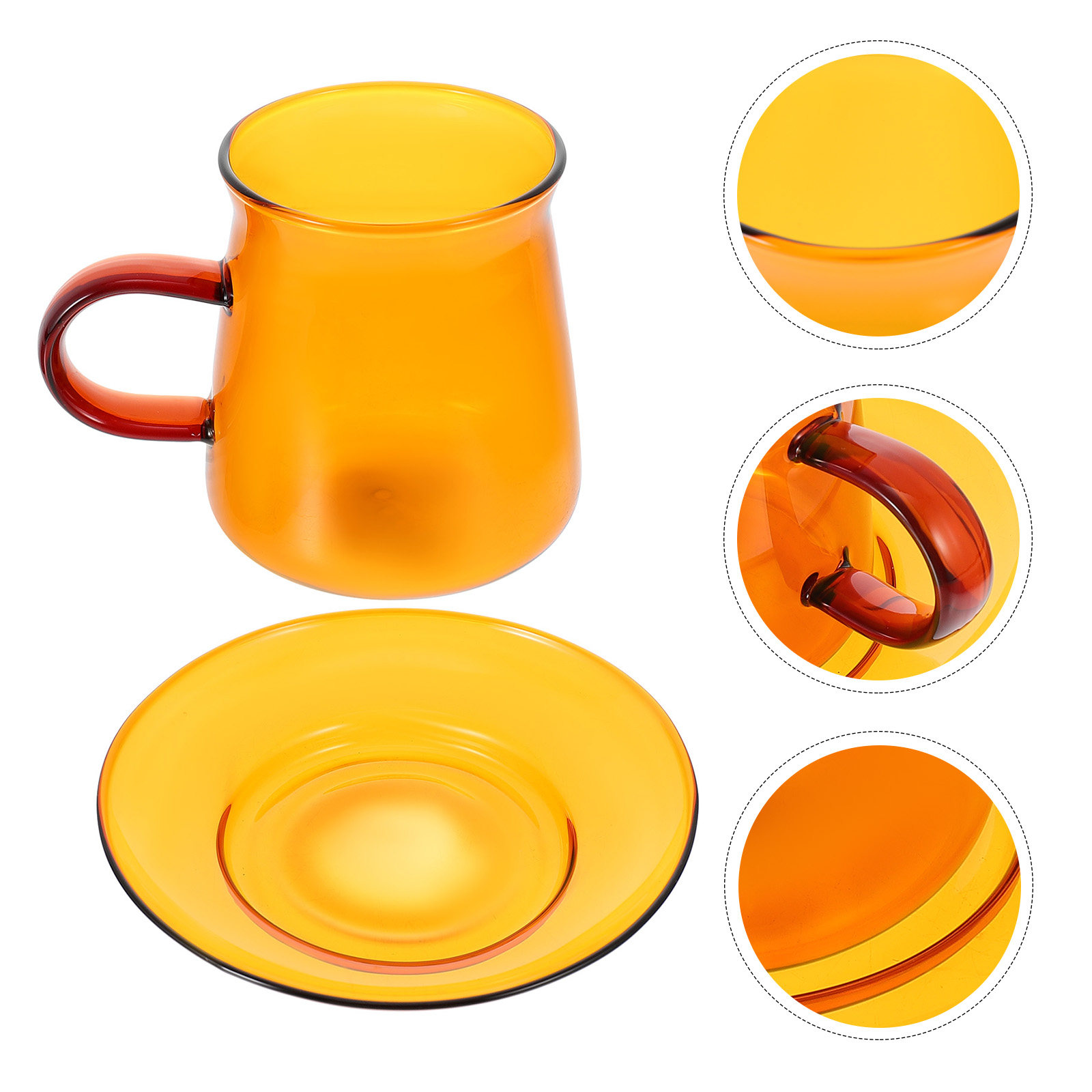 1Set Glass Coffee Cup and Sauc - Coffee Tea Drink avaliação e preço