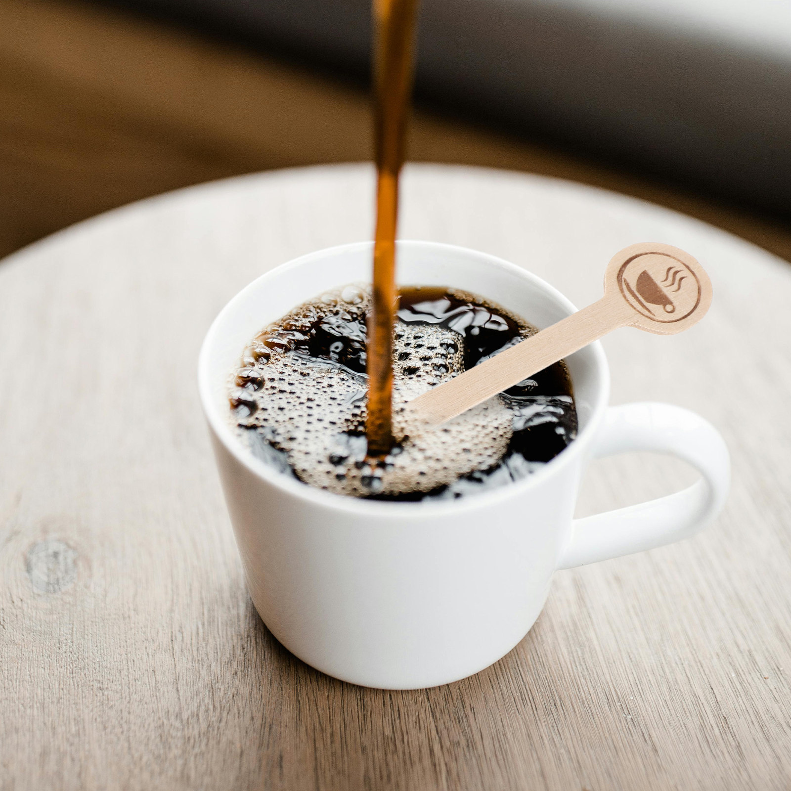 100Pcs Wooden Beverage Stirrer - Coffee Tea Hot avaliação e preço