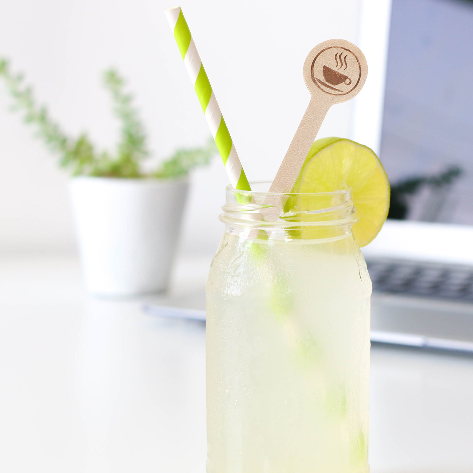100Pcs Wooden Beverage Stirrer - Coffee Tea Hot avaliação e preço