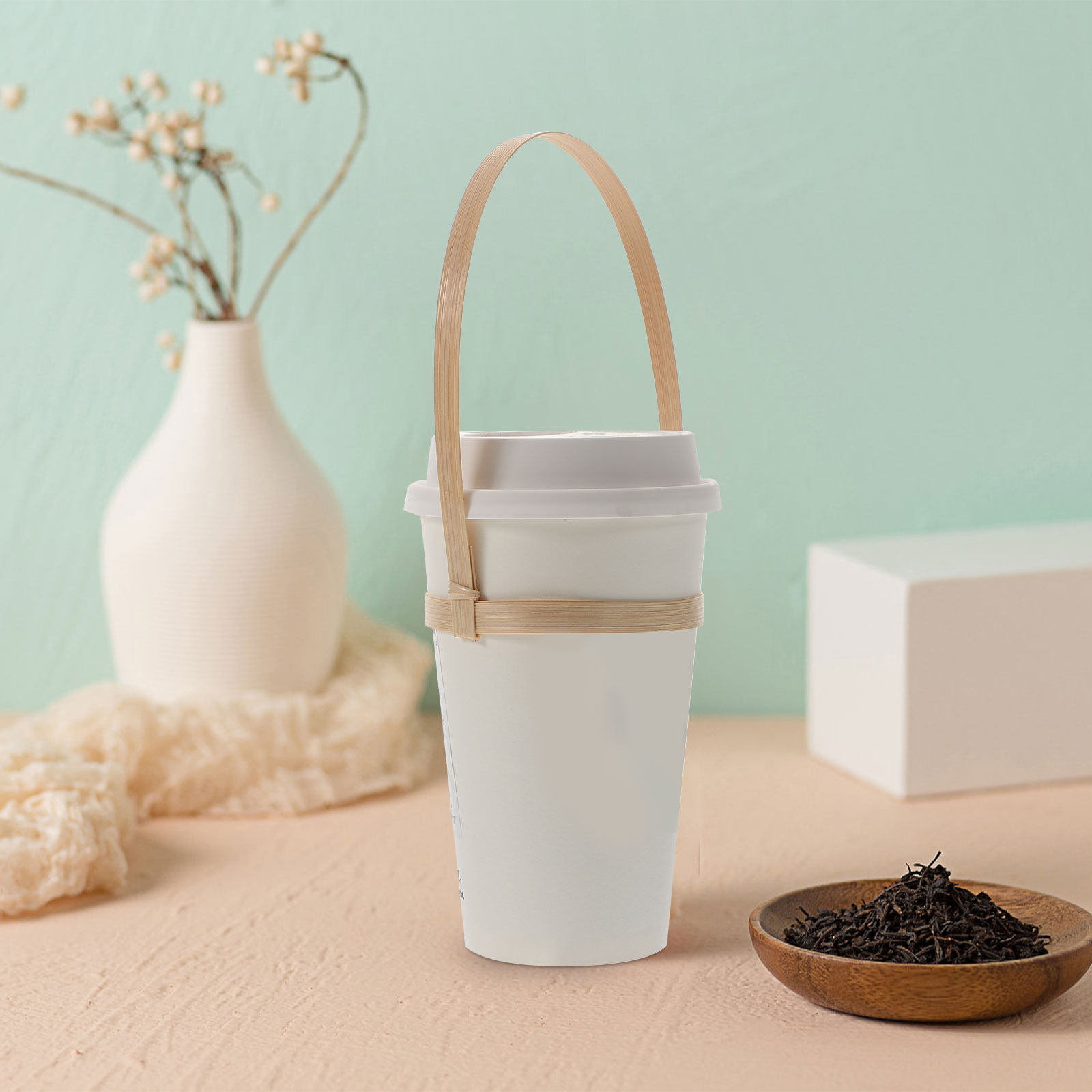 10Pcs Bamboo Drink Cup Carrier - Coffee Tea Drink avaliação e preço