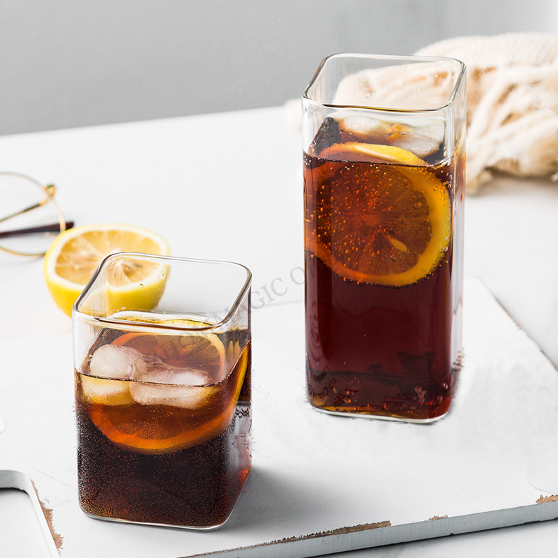 6/4/2/1Pcs Square Glass Cup Co - Coffee Tea Drink avaliação e preço