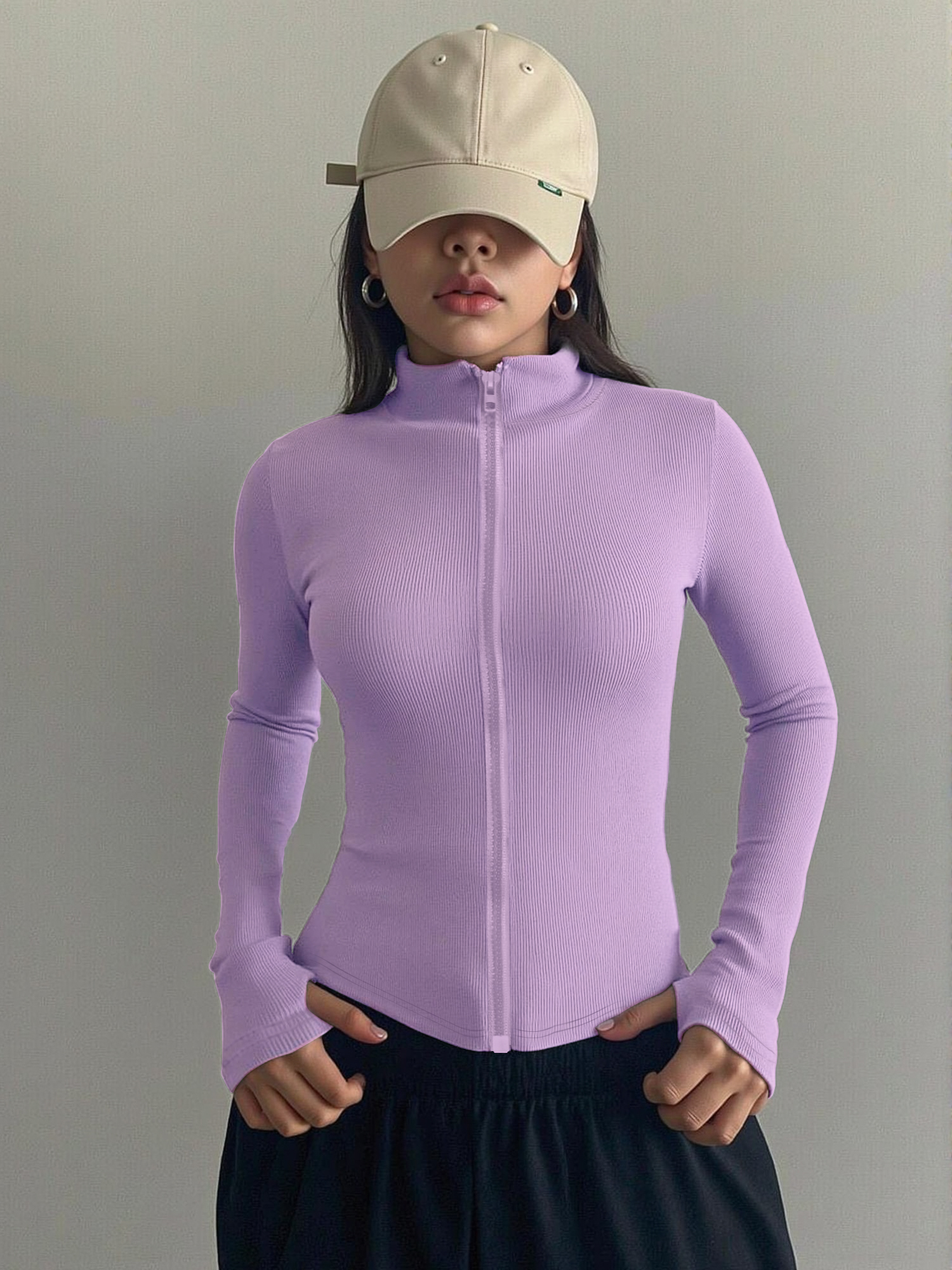Casual Ribbed High Neck Zip-Up - Coffee & Tea Maker Machine avaliação e preço