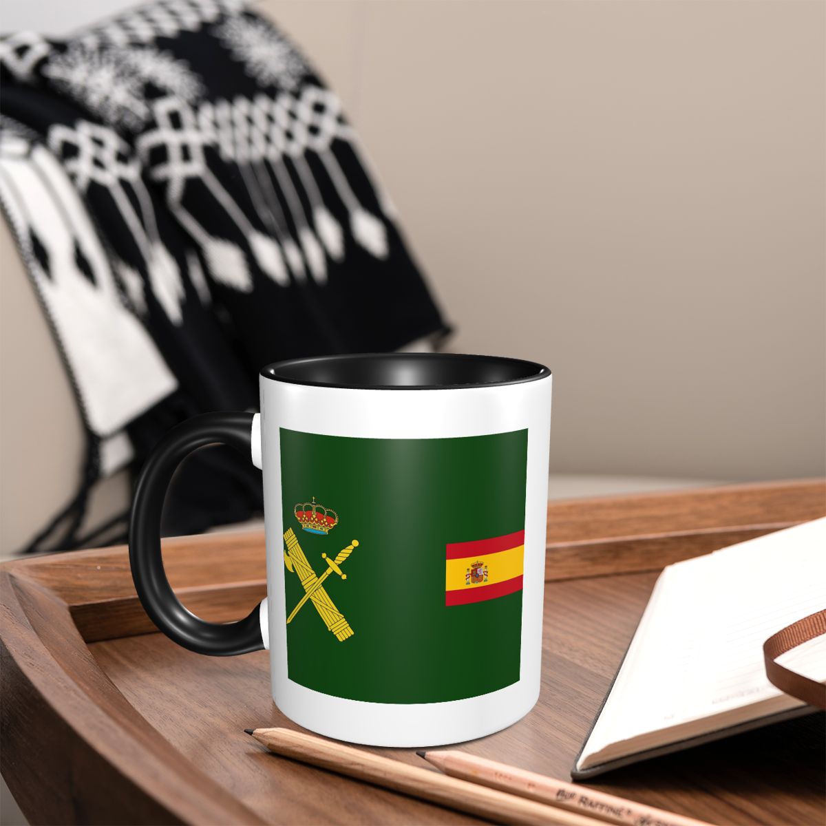 Spain Flag Plus Emblem Civil G - Coffee Plus Tea avaliação e preço