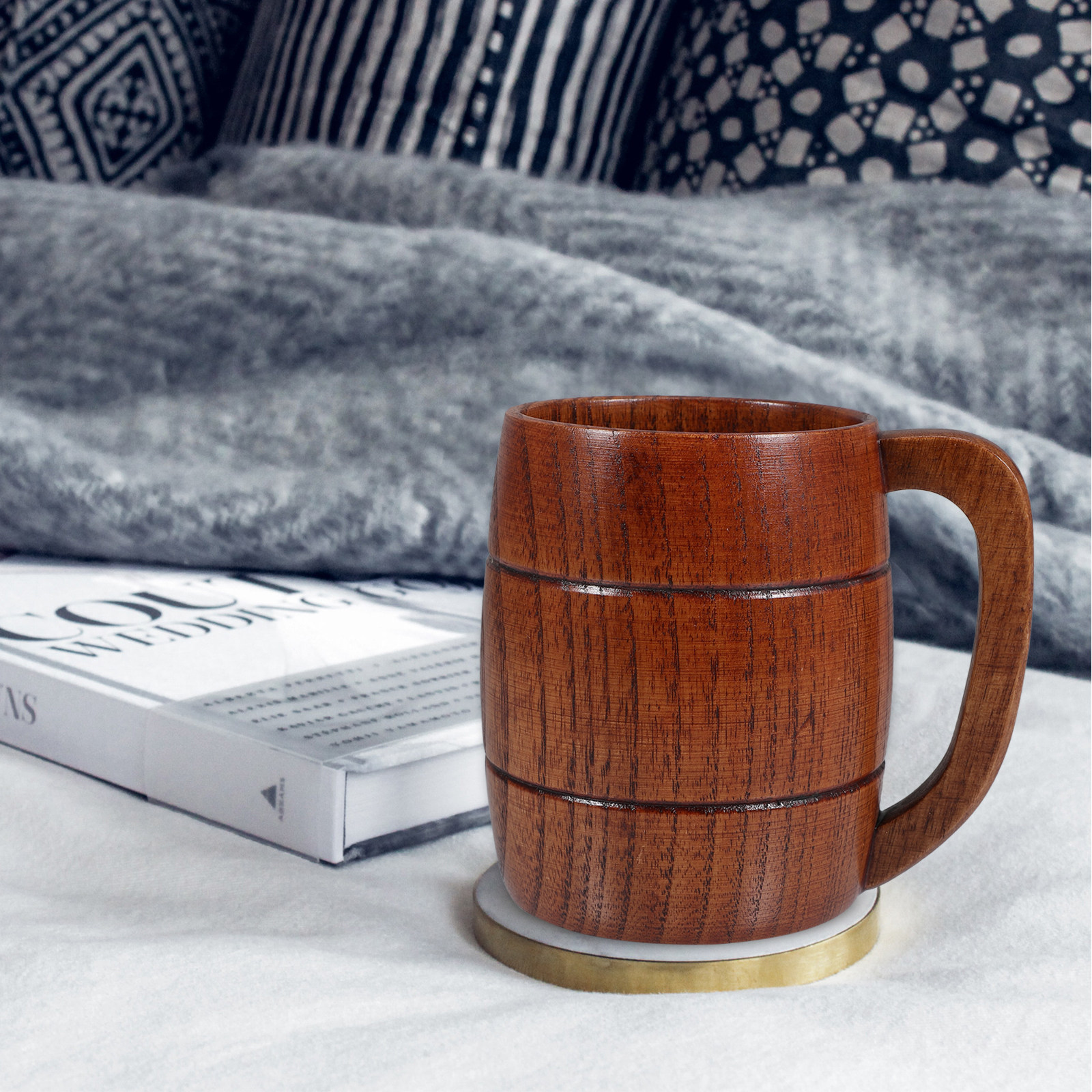 Wooden Beer Coffee Mug Water C - Coffee Tea Drink avaliação e preço