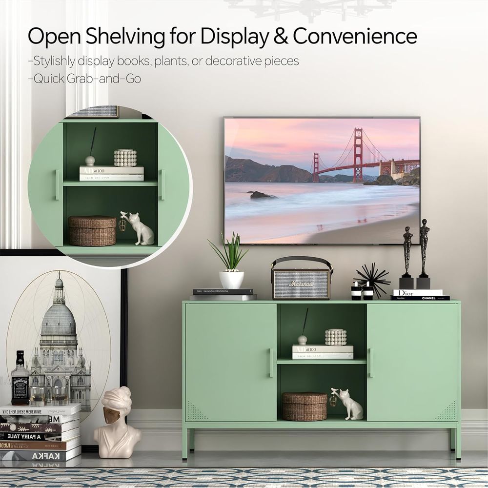 Green 65 Inch TV Stand with St - Coffee & Tea Maker Machine avaliação e preço