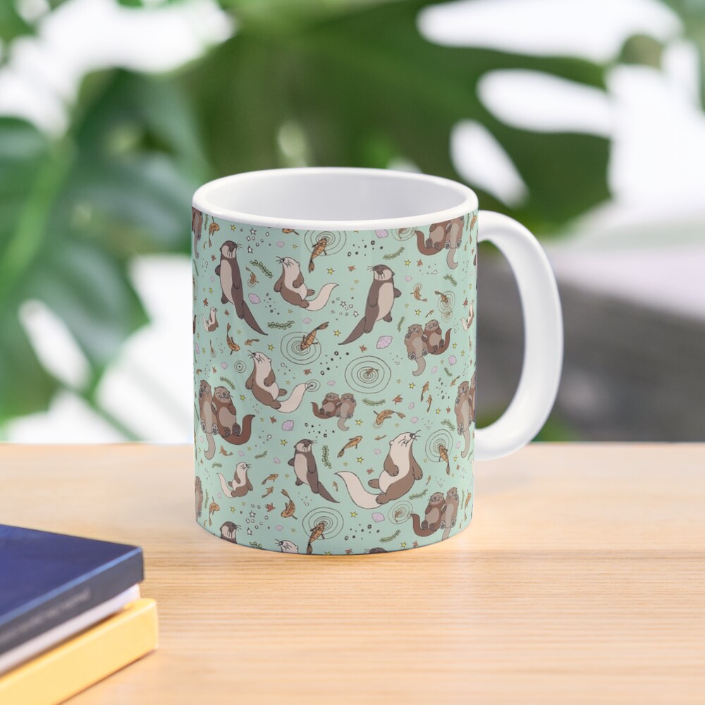 Otters In Blue Classic  Mug Cu - Coffee Tea Picture avaliação e preço