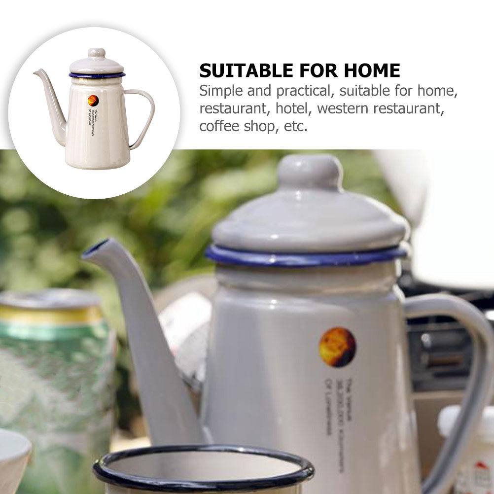 Handled Enamel Coffee Pot Prof - Water Tea And Coffee avaliação e preço